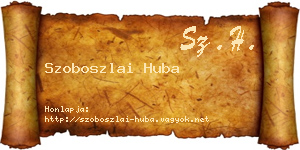 Szoboszlai Huba névjegykártya